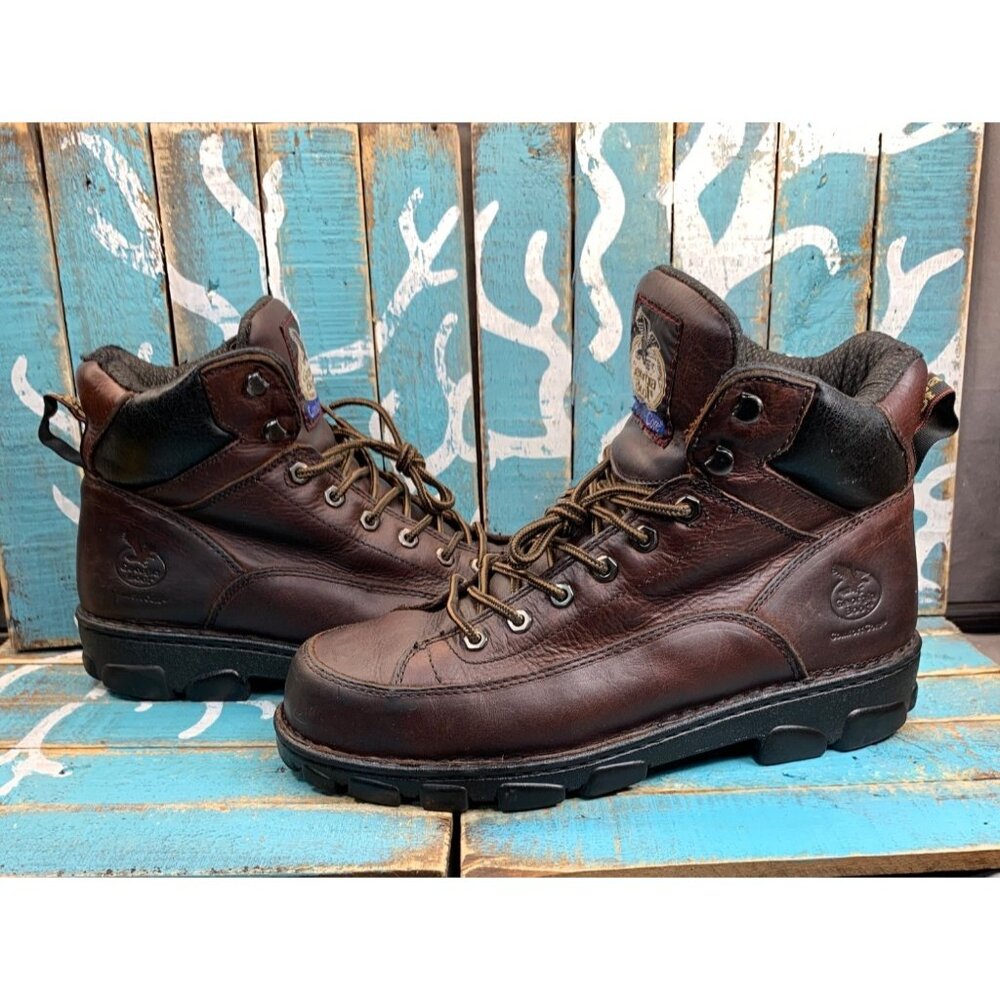 Georgia Boot Mens G6395 6" Safety Toe Work Boot Brown Lace Up Size 12W